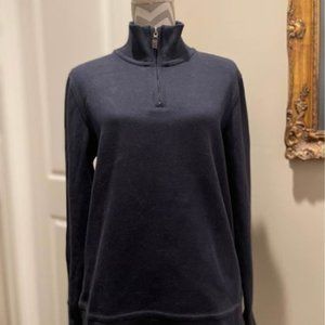 EDDIE BAUER Navy Blue Casual Knit 1/4 Zip Pullover Size: Medium